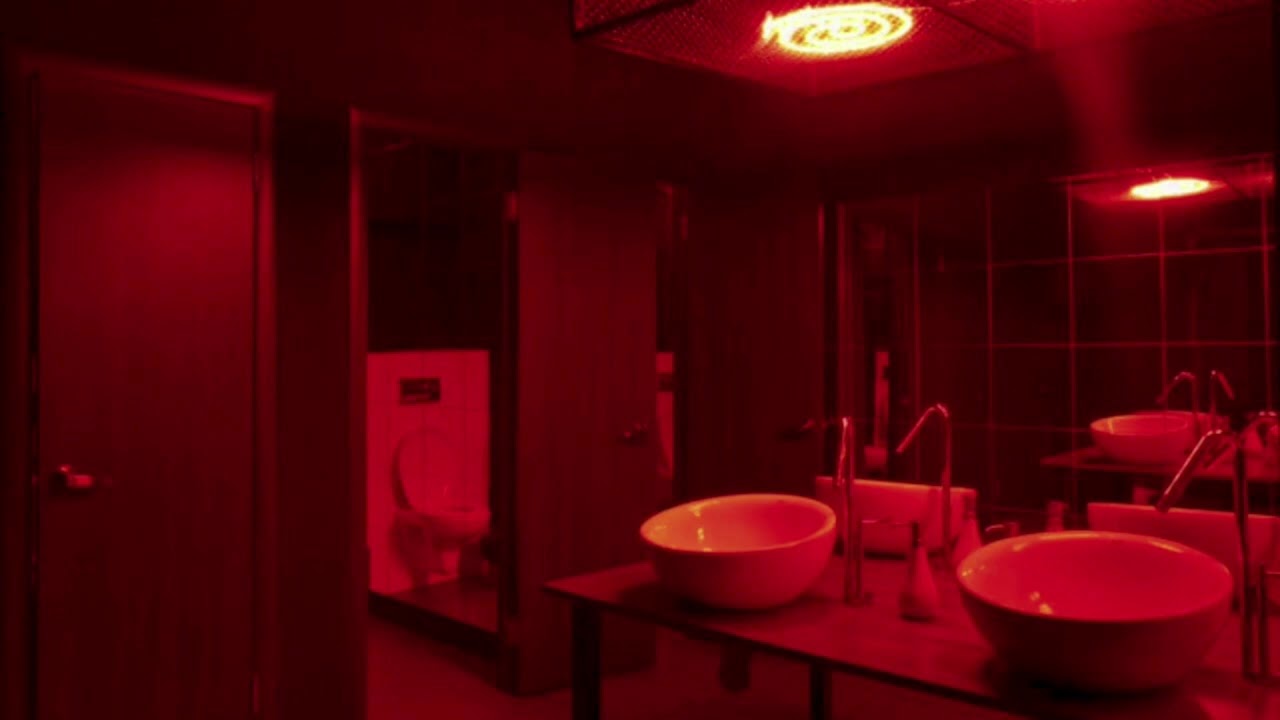 You're in a bathroom at a party but stereo love is playing