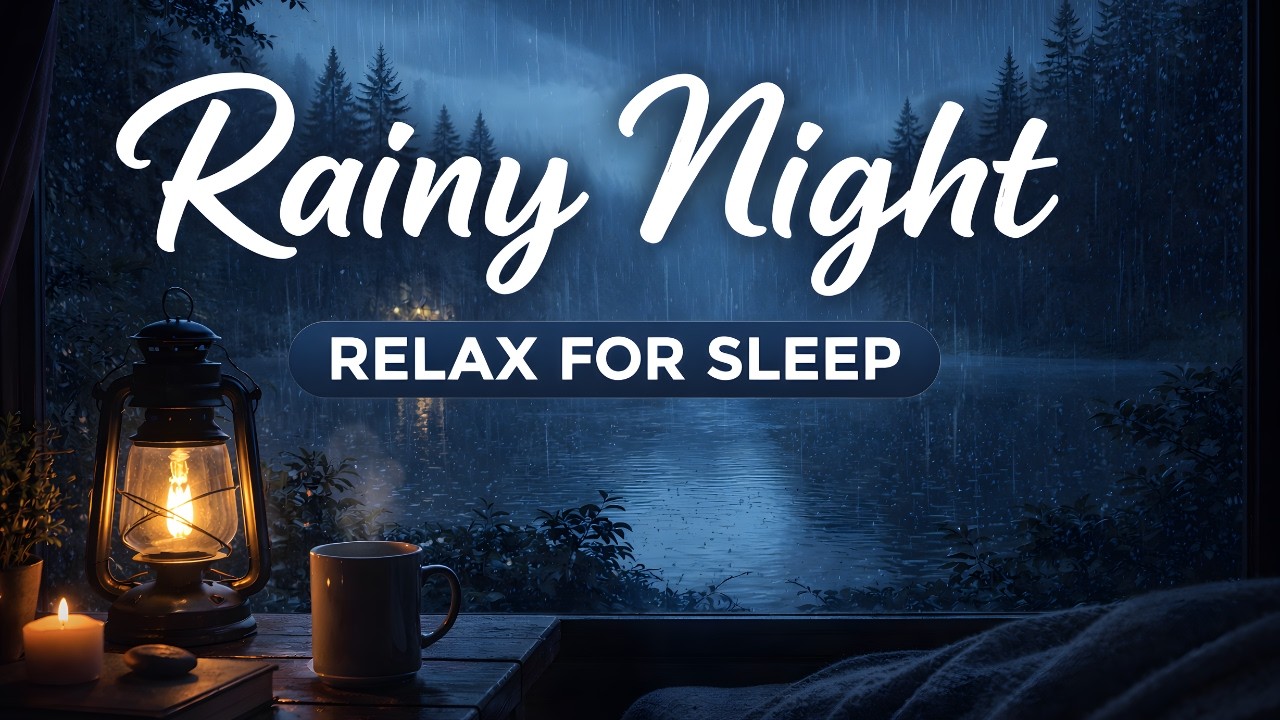 Rainy Night by the Lake | Cozy Rain Sounds for Sleeping Fast 😌