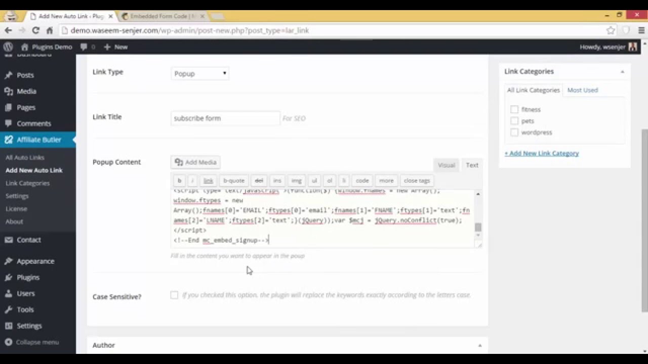 How to Convert a Keyword to a Custom HTML Popup - Affiliate Butler Pro