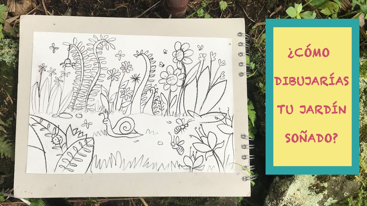 Cómo dibujar un JARDÍN  primaveral FÁCIL para todos! 🌸 🌿 🐝