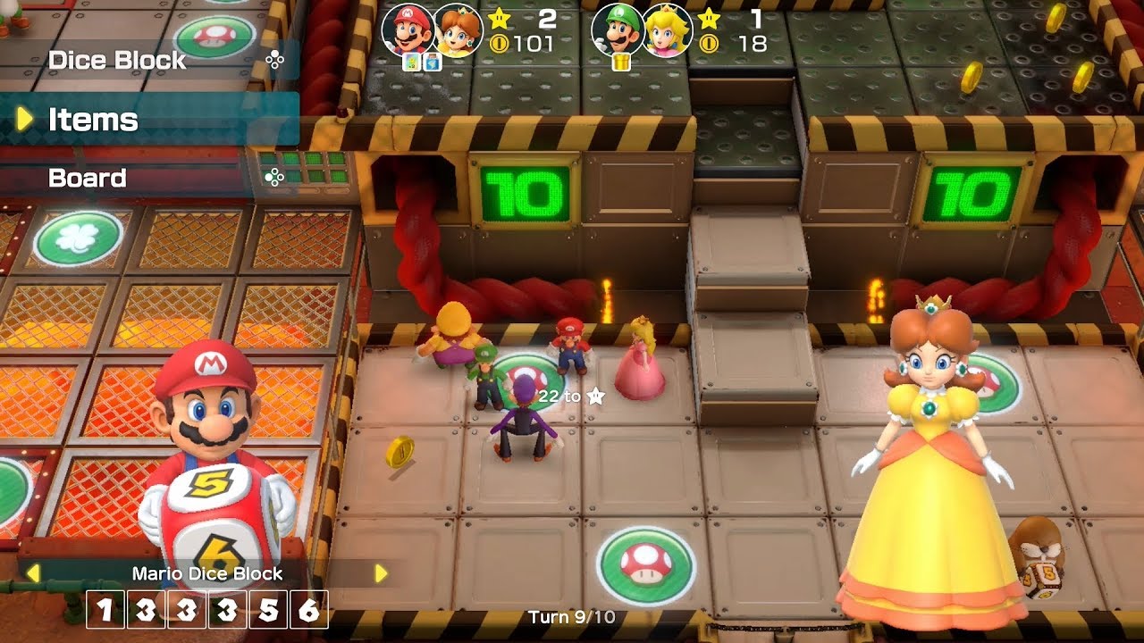 Super Mario Party Partner Party #58 Gold Rush Mine Mario & Daisy vs Luigi & Peach