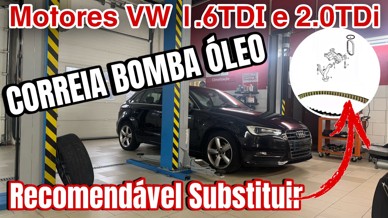 MOTORES VW 1.6TDI e 2.0TDI Recomendável a Substituição da CORREIA da BOMBA de ÓLEO
