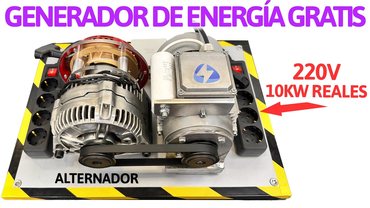 Generador de ENERGÍA GRATIS con un Alternador y un Motor