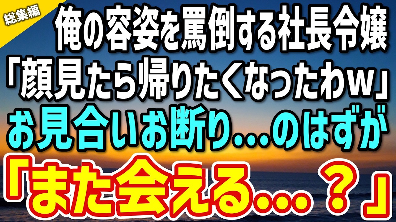【感動する話】取引先の社長に頼まれ美人令嬢とお見合い。令嬢「顔を見たら帰りたくなったわw」→お断り確定のはずが「また会える…？」【総集編】