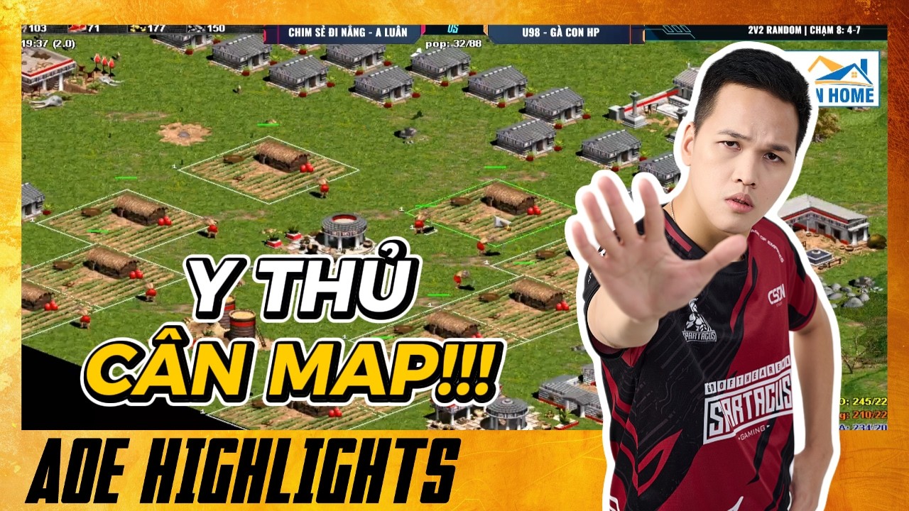 Chim Sẻ - Y THỦ CHE THIÊN! Đối thủ cầm Shang cũng phải ĐẬP BÀN PHÍM | AoE Highlights #aoe