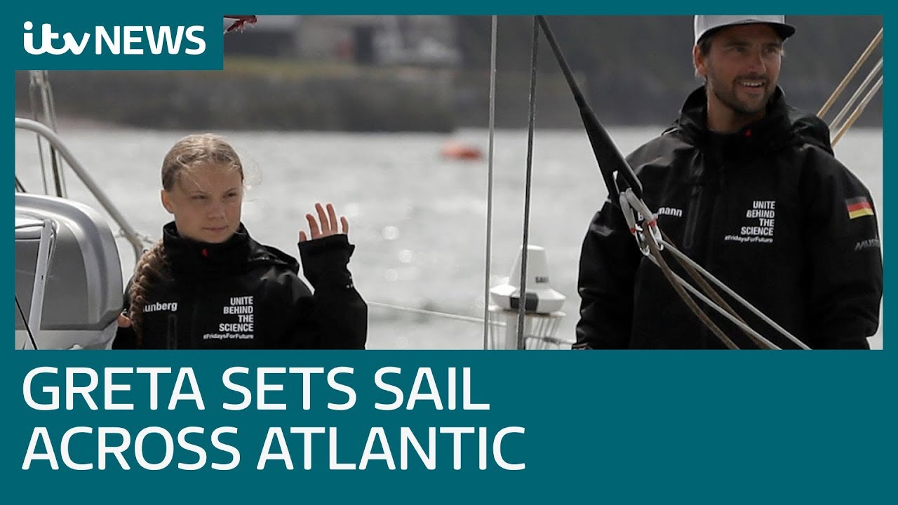 Greta Thunberg sets sail across Atlantic on carbon-neutral yacht | ITV News