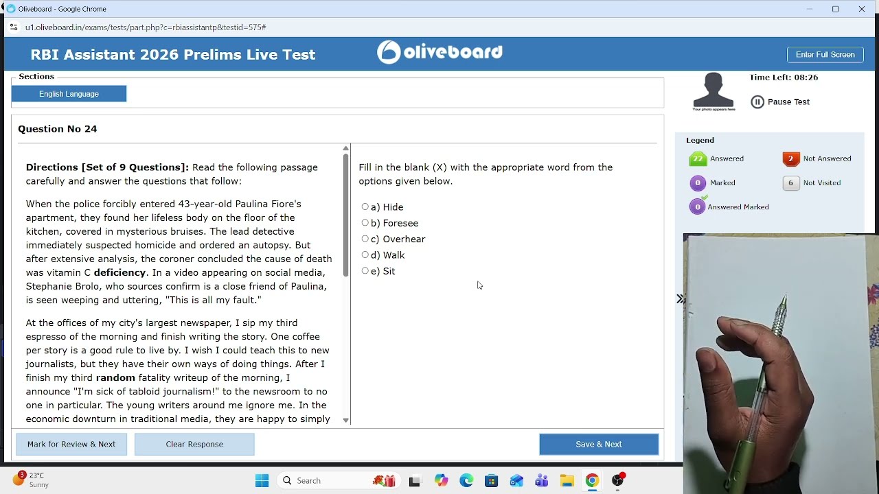 RBI ASSISTANT LIVE MOCK #SBIPO #BankingMock  #BankingPreparation #MockTestAnalysis #180DaysChallenge