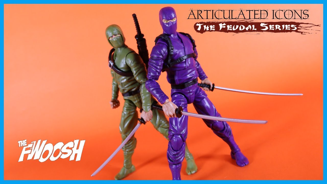 The Fwoosh Articulated Icons BASIC GREEN & PURPLE NINJA Action Figure Review