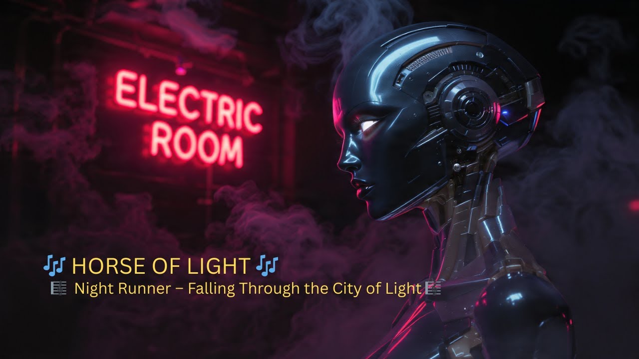 Horse of Light | Night Runner | Falling Through the City of Light #Technoromance #EDM #NeonBeats #Cy