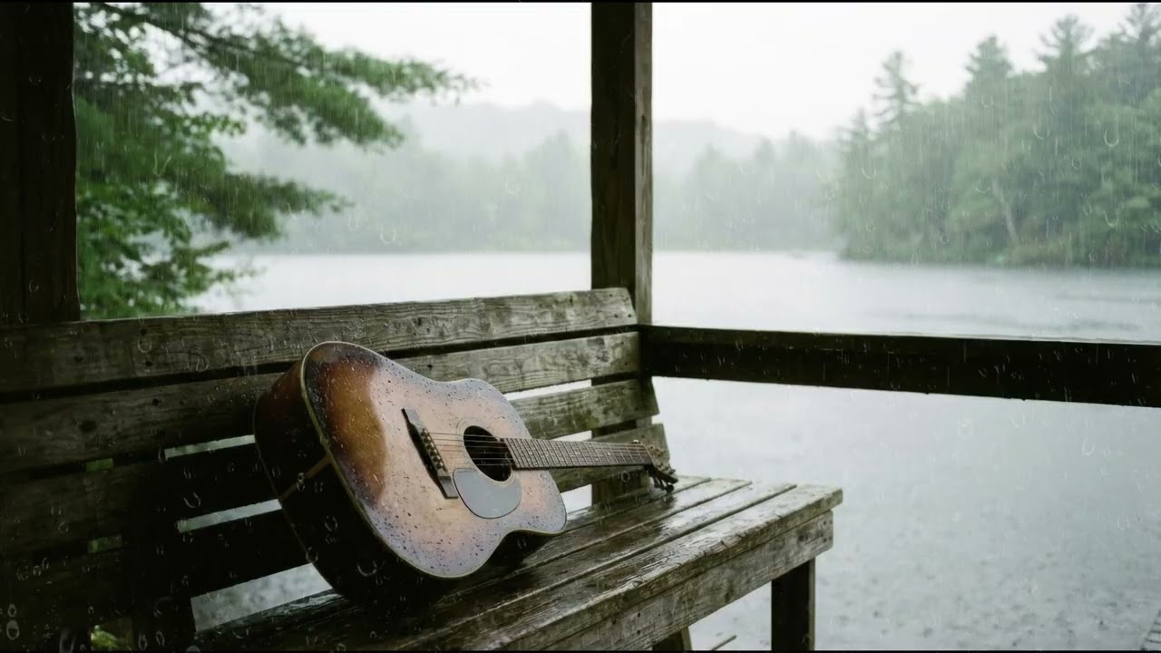 Soothing Guitar Music With Rain Sound To Enhance Focus And Productivity | CalmVibe
