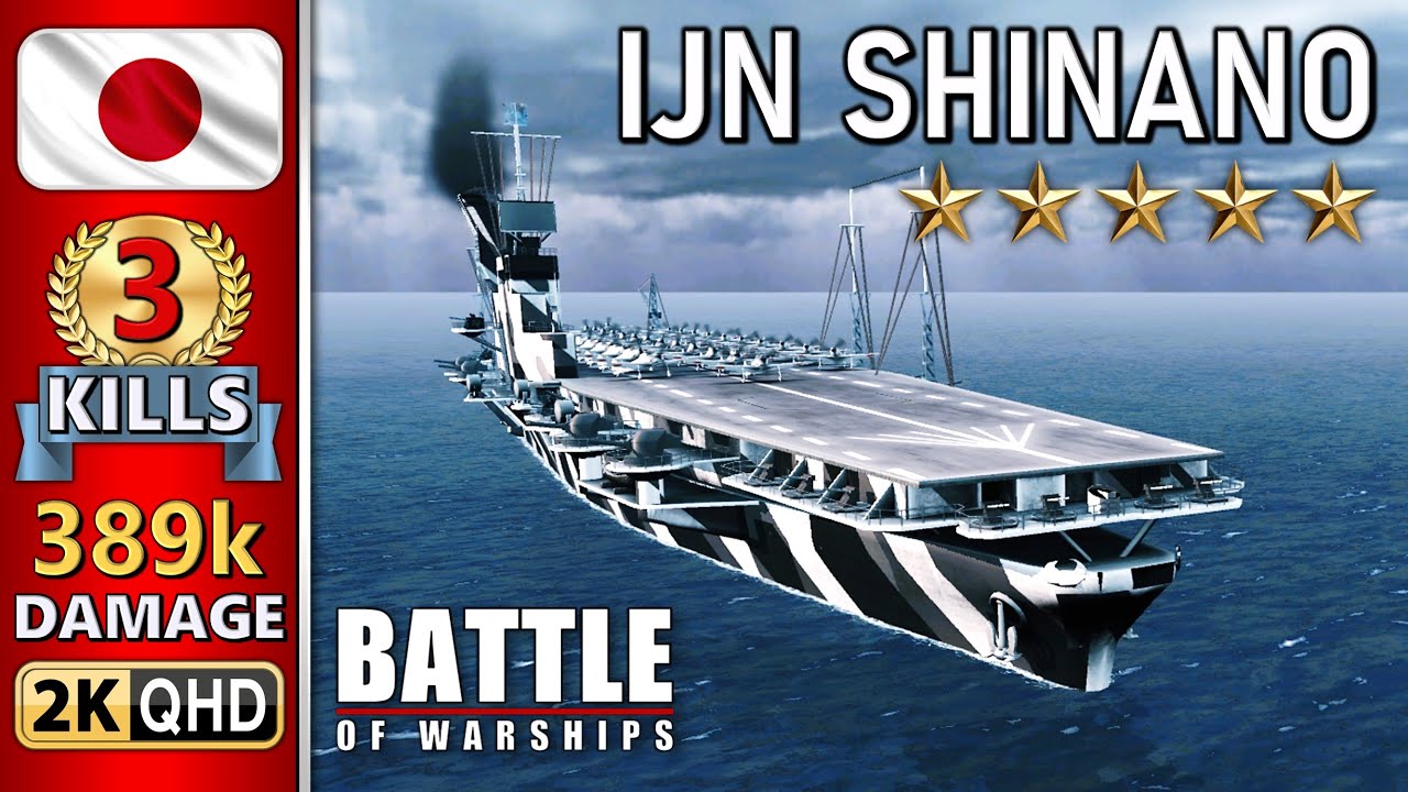 BATTLE OF WARSHIPS ⚓ SHINANO : 3 KILLS - 389k DAMAGE 💥