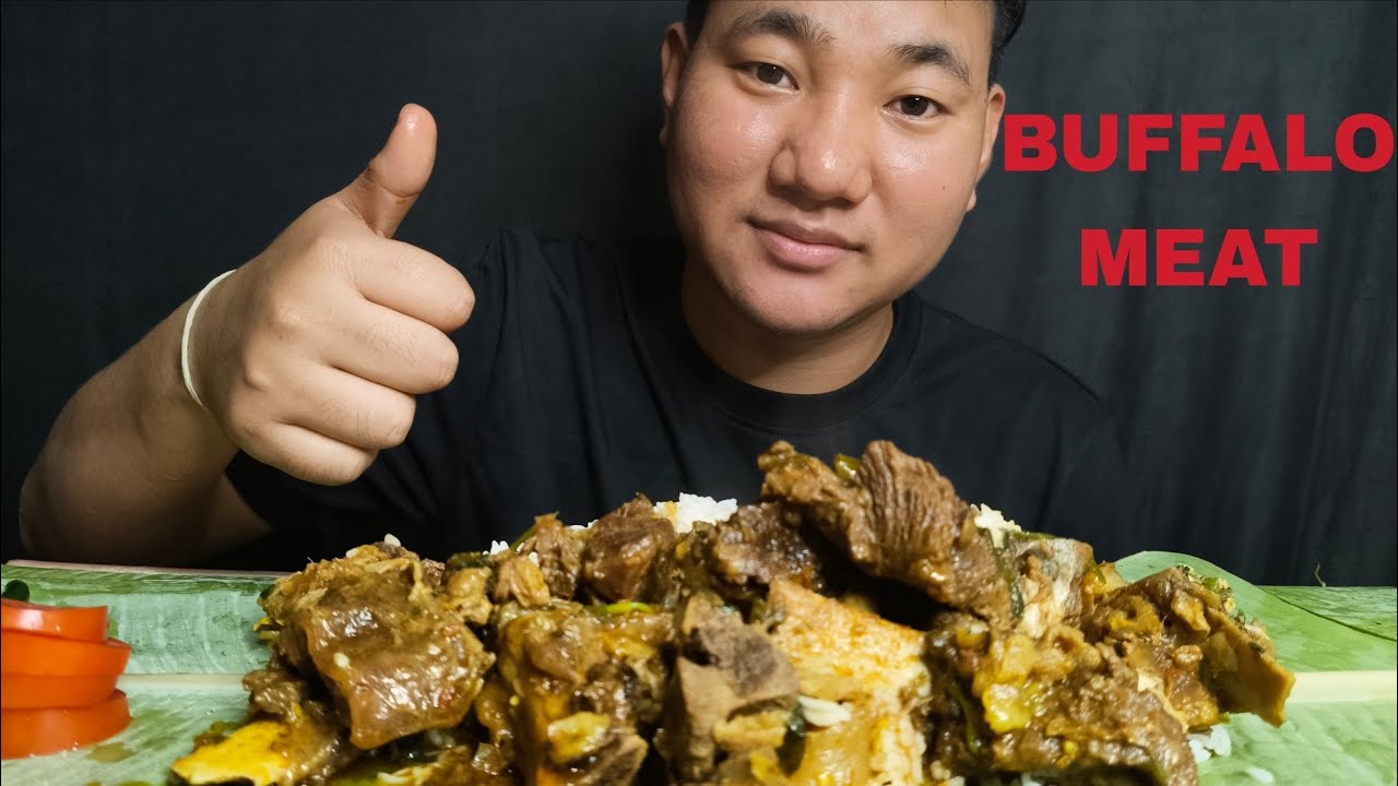 Mukbang: Eating Buffalo Meat 🍖 Curry and Rice ||  Pintu Mukbang 