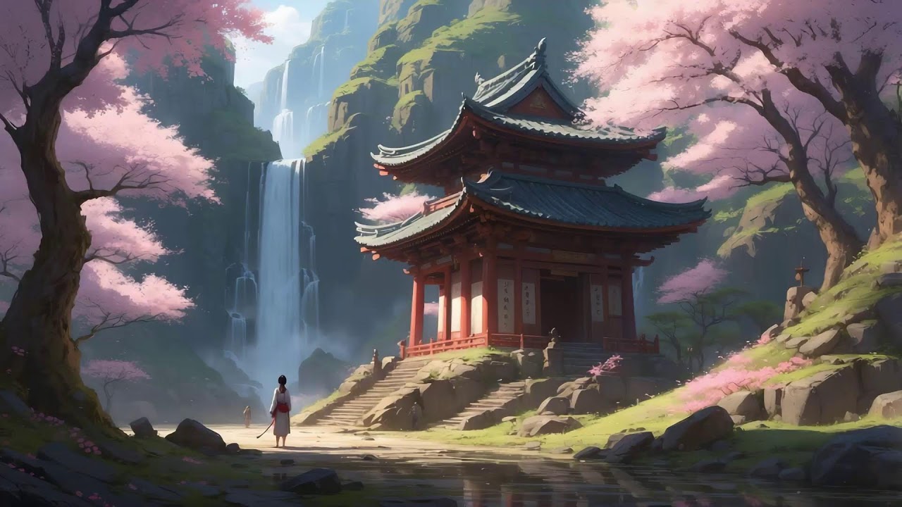 Zen Temple & Sakura: Calming Japanese Flute Music for Focus, Meditation & Sleep