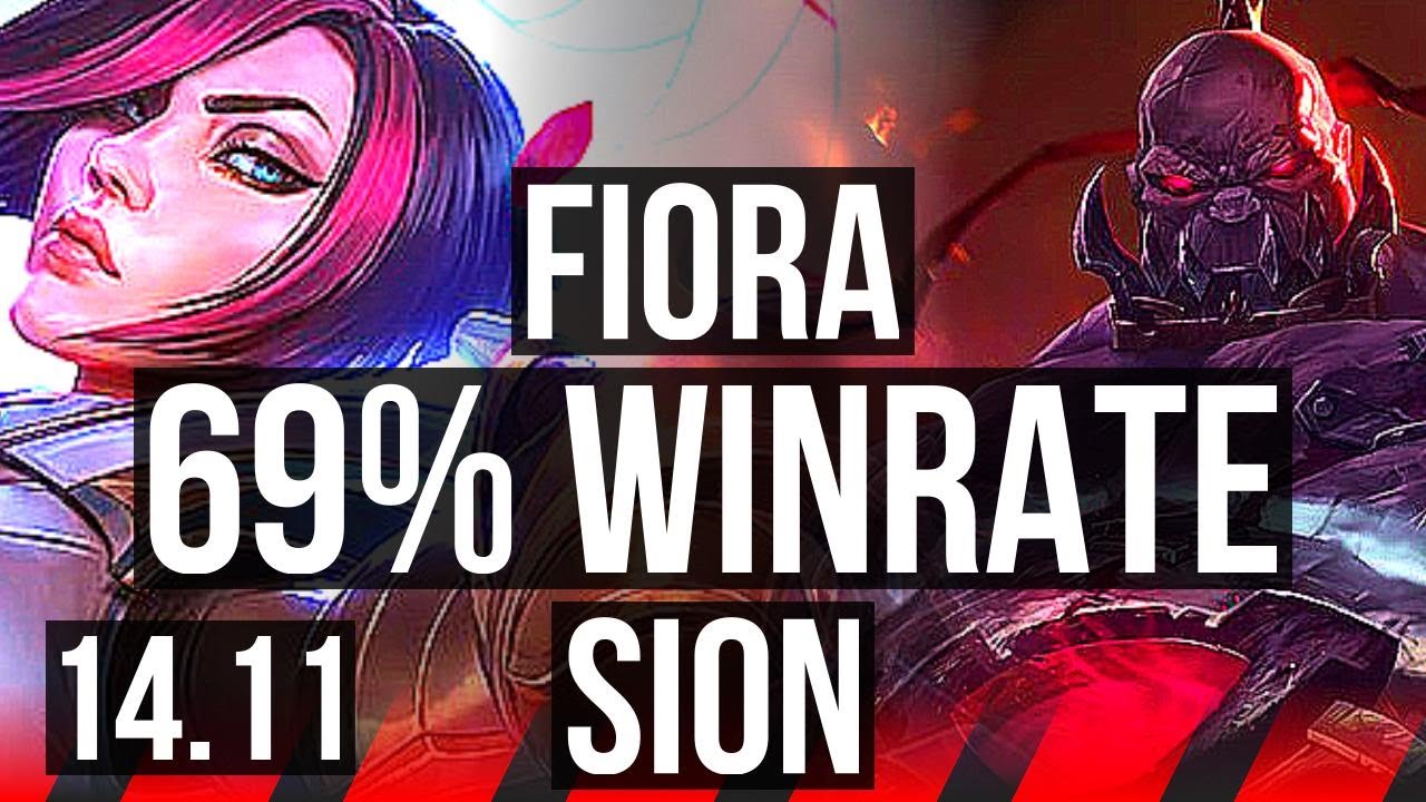 FIORA vs SION (TOP) | 69% winrate, 51k DMG, 5k comeback, 10/2/9, Legendary | NA Challenger | 14.11