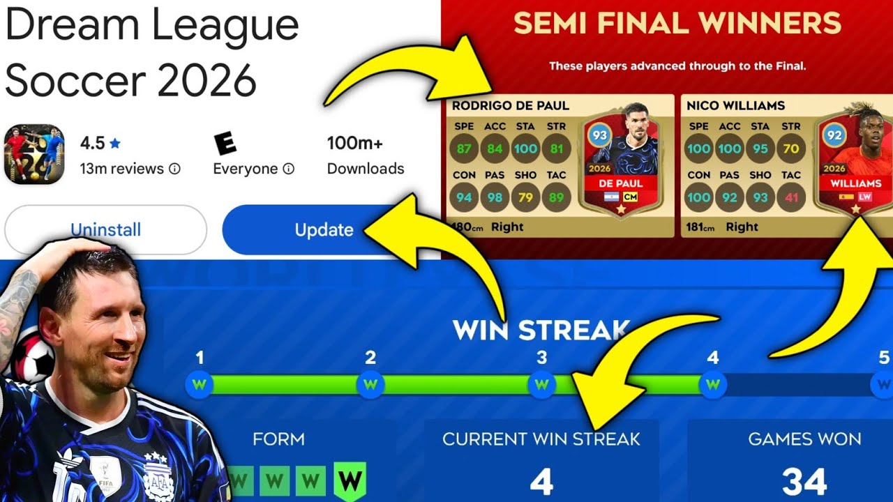 DLS 26 NEW UPDATE! | WIN STREAK + DYNAMIC STARS UPGRADES | DREAM LEAGUE SOCCER 2026