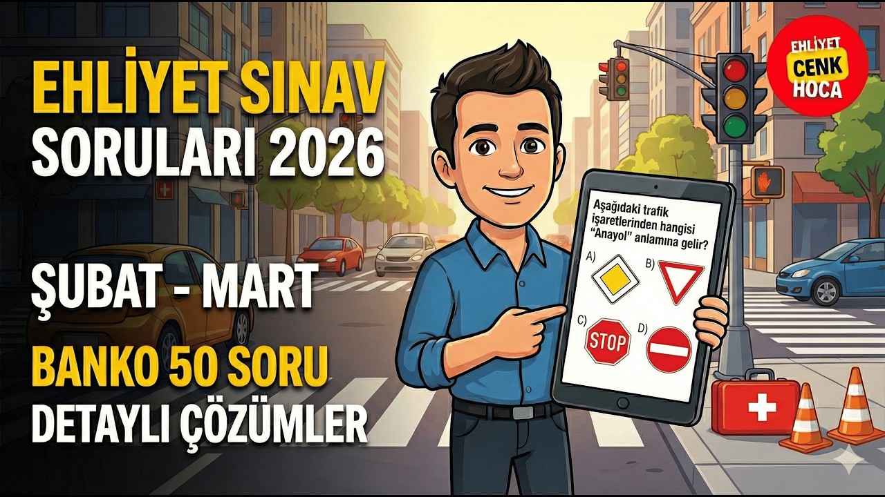 Ehliyet Sınav Soruları 2026 Şubat - Mart &Ccedil;ıkmış Sorular