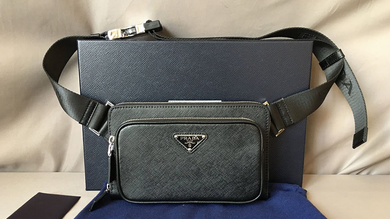 Prada Saffiano Leather Belt Bag Black Unboxing & Reivew From Supkicks