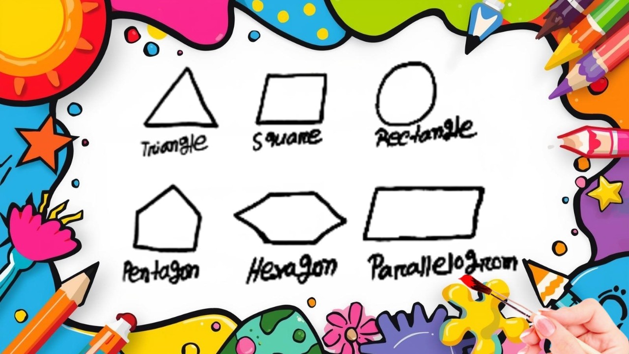 How To Draw cute Shapes  Drawing, Painting & Coloring For Kids and Toddlers_🌈🎨 🐋