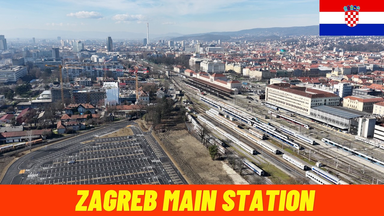 Zagreb Glavni kolodvor – Main Railway Station of Croatia’s capital from Above | 4K Drone Footage