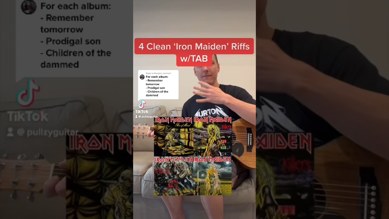 4 Clean &lsquo;Iron Maiden&rsquo; Riffs #guitar #ironmaiden