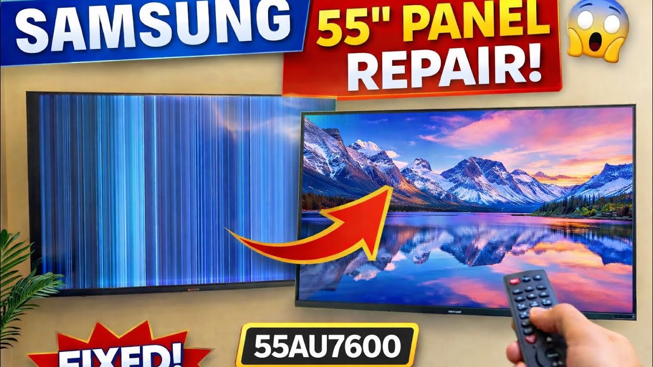 Samsung 55AU7600 Panel Repair | Vertical Lines Fixed | 55 Inch LED TV