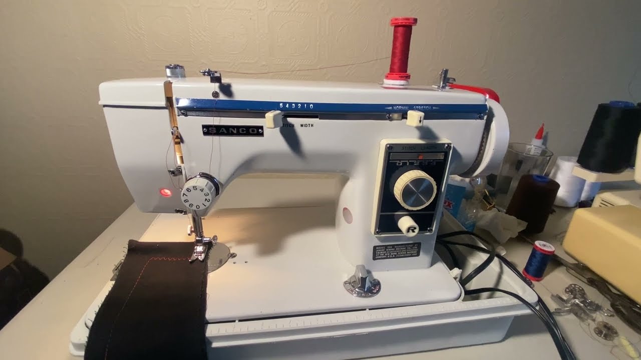 Vintage Sanco (Janome 539) Sewing Machine - Threading + Demonstration
