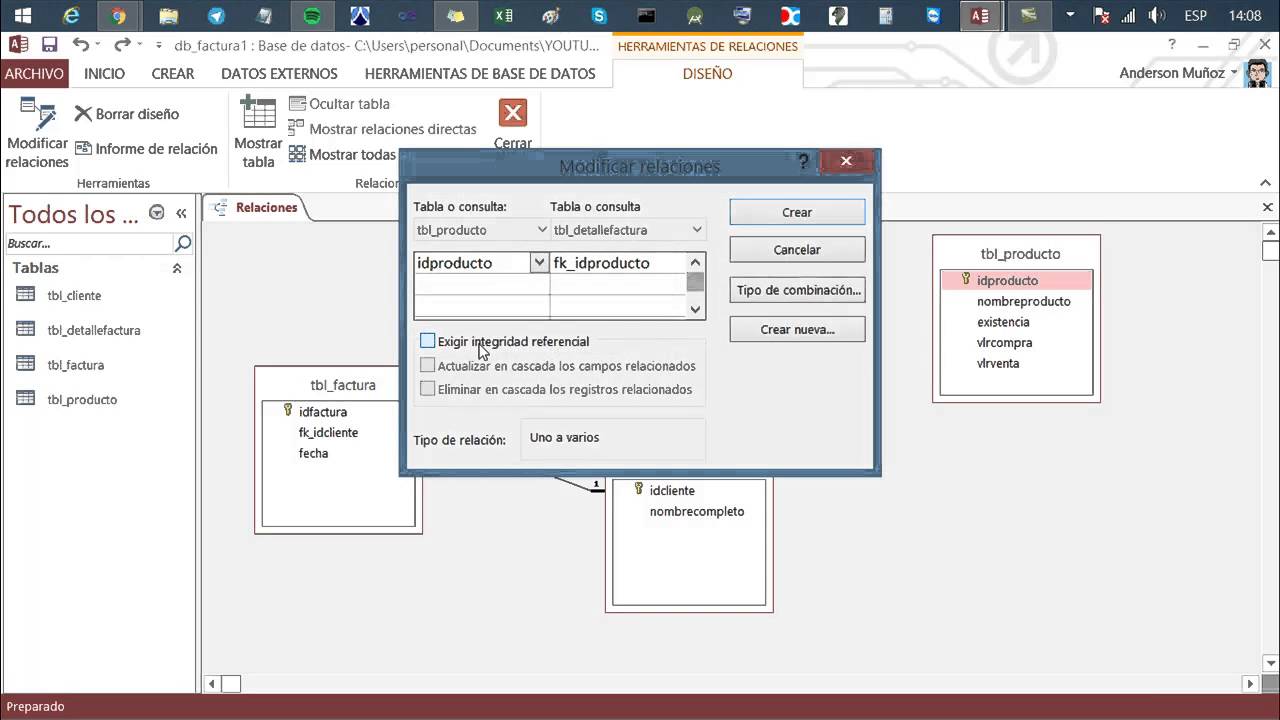 1Parte Tutorial Sistema de Facturación Access 2013