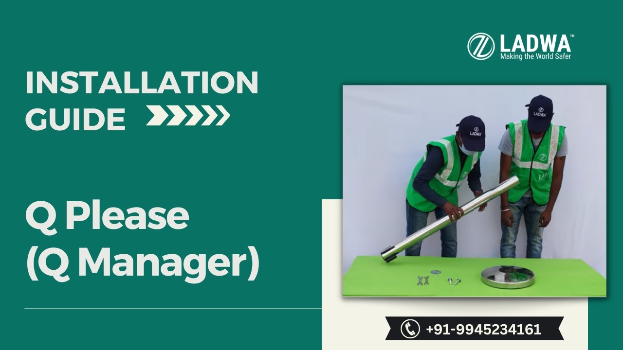 How to Install Q Please (Queue Manager) Silver Stanchions Barrier Steel Barricade By Ladwa Solutions