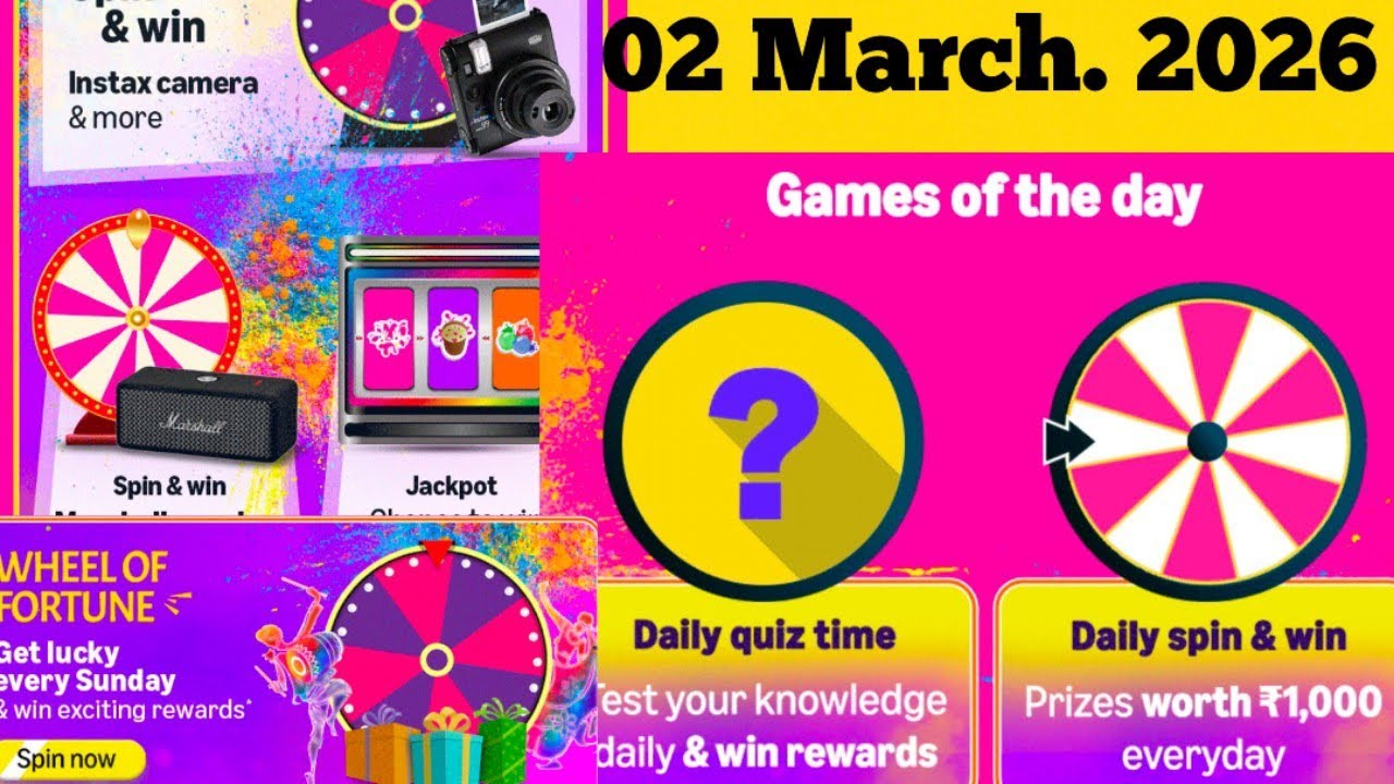 Amazon Daily Quiz Answers Today Amazon Holi bumper rewards Quiz Answer Today Amazon iQOO Quiz Answer