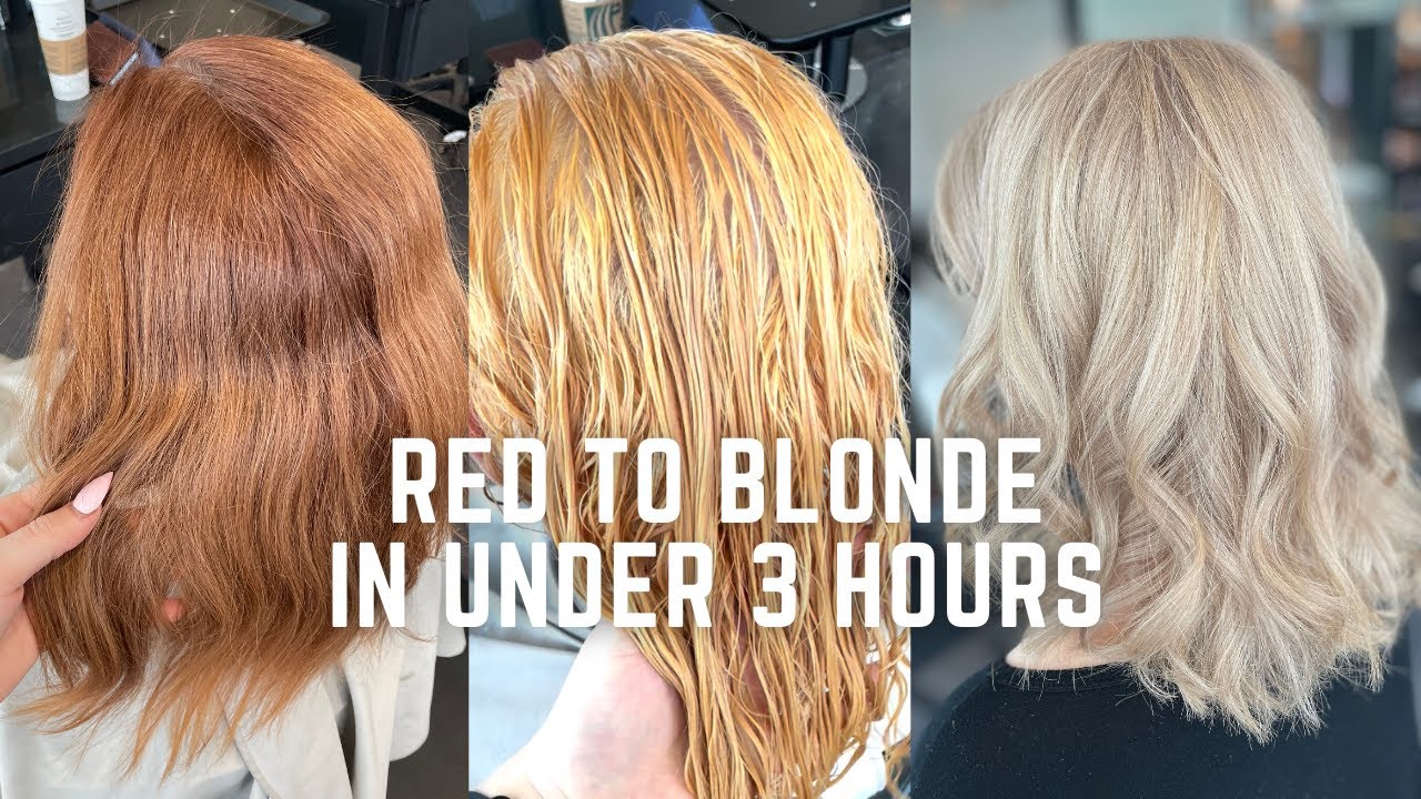 Hair transformation: red to blonde in under 3 hours - color correction tutorial