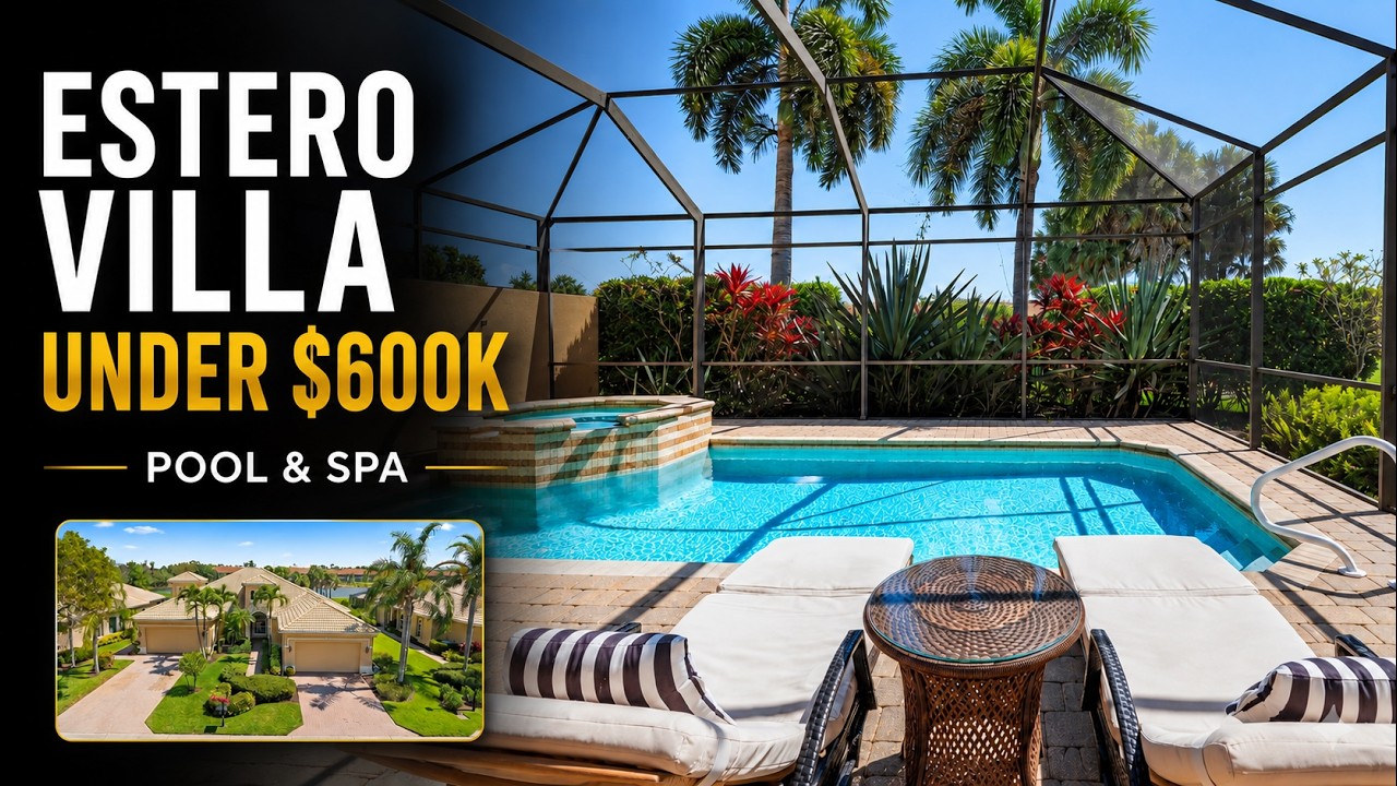 Estero Villa Under $600K | Pool, Spa & Grandezza Golf Views