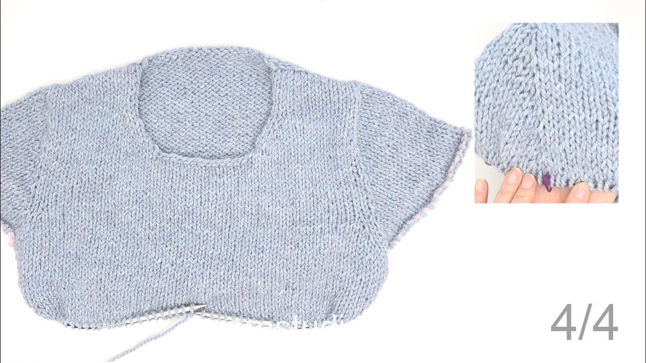 How to work an European yoke with raglan-inc, sleeves, front&back pieces inc&cast on new sts- Part 4