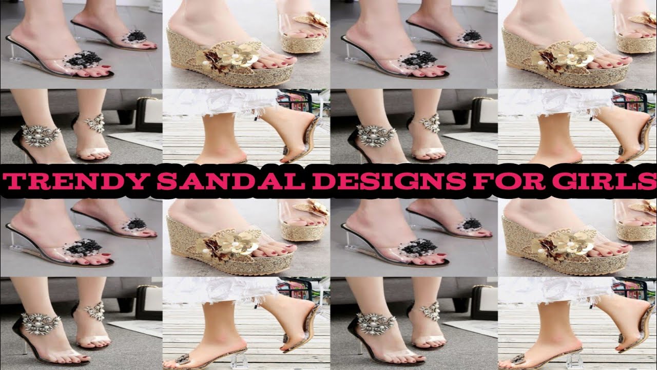 Trendy transparent ladies sandals and shoes new design collections |crystal heel sandal designs