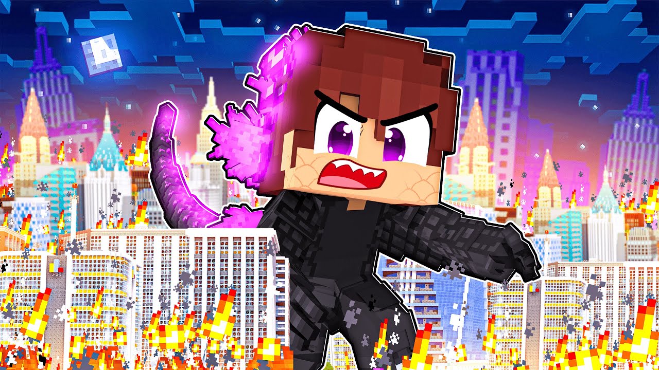 JOGANDO como um BEBÊ GODZILLA no Minecraft