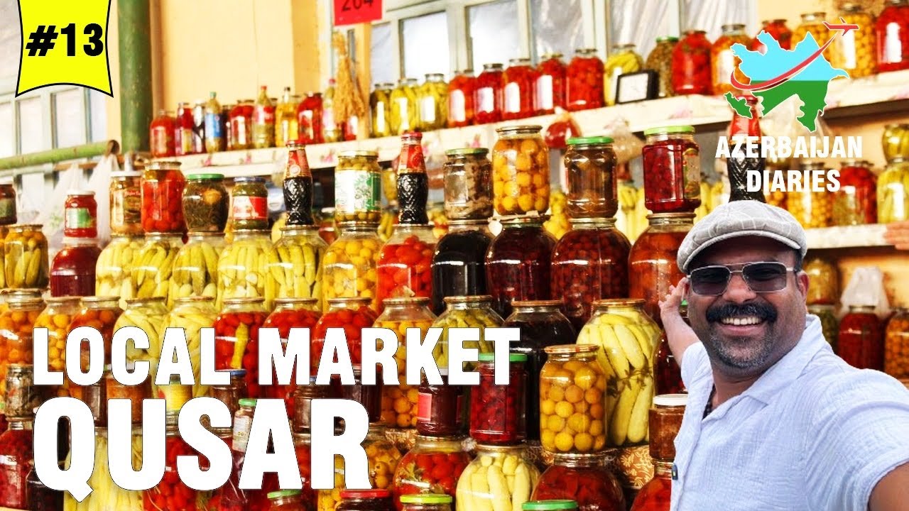 Qusar Azerbaijan/ local market/ way to Shadagh/ public transport Baku to Qusar
