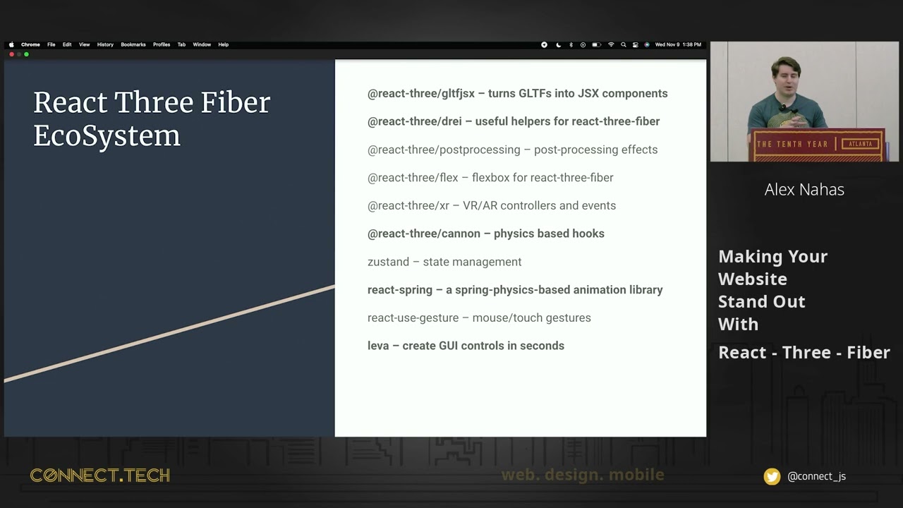 Connect.Tech 2022 - Alex Nahas - Making Your Website Stand Out With React Three Fiber