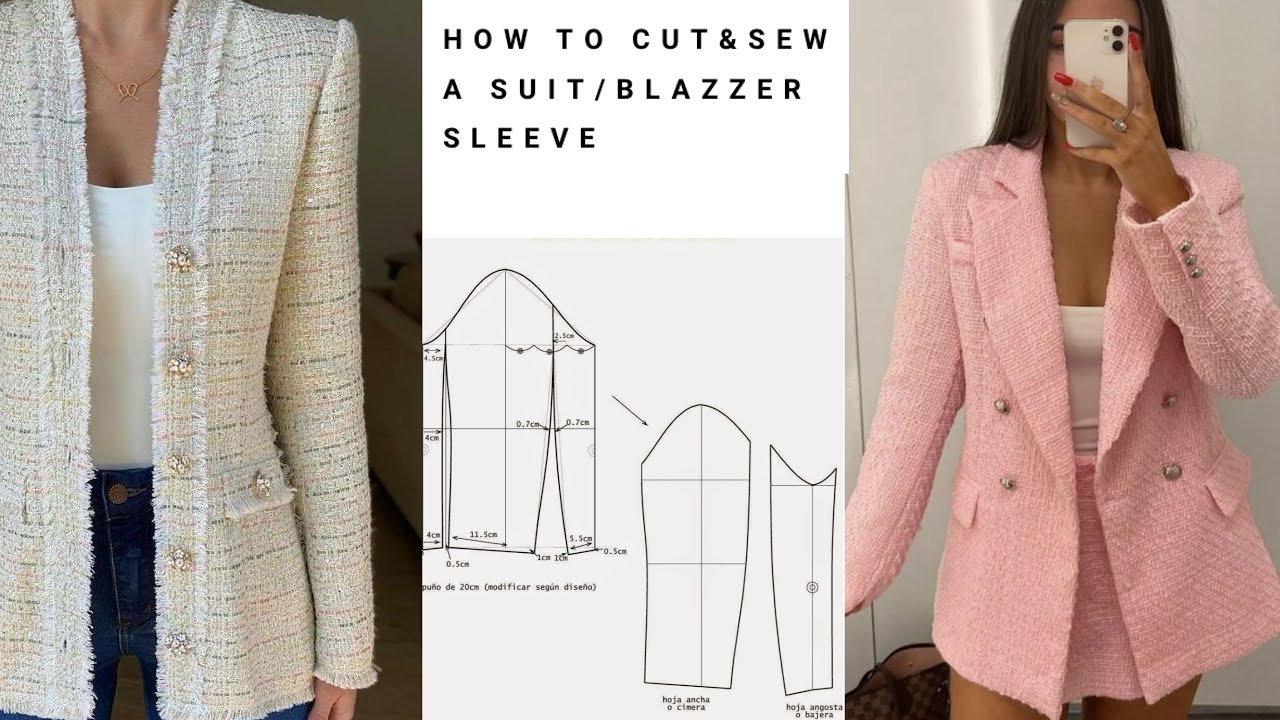 How To Cut and Sew Two Piece Sleeve for Suit / Blazer / Jacket / Coat