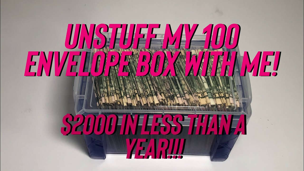 100 envelope challenge completed | $2000 unstuffing
