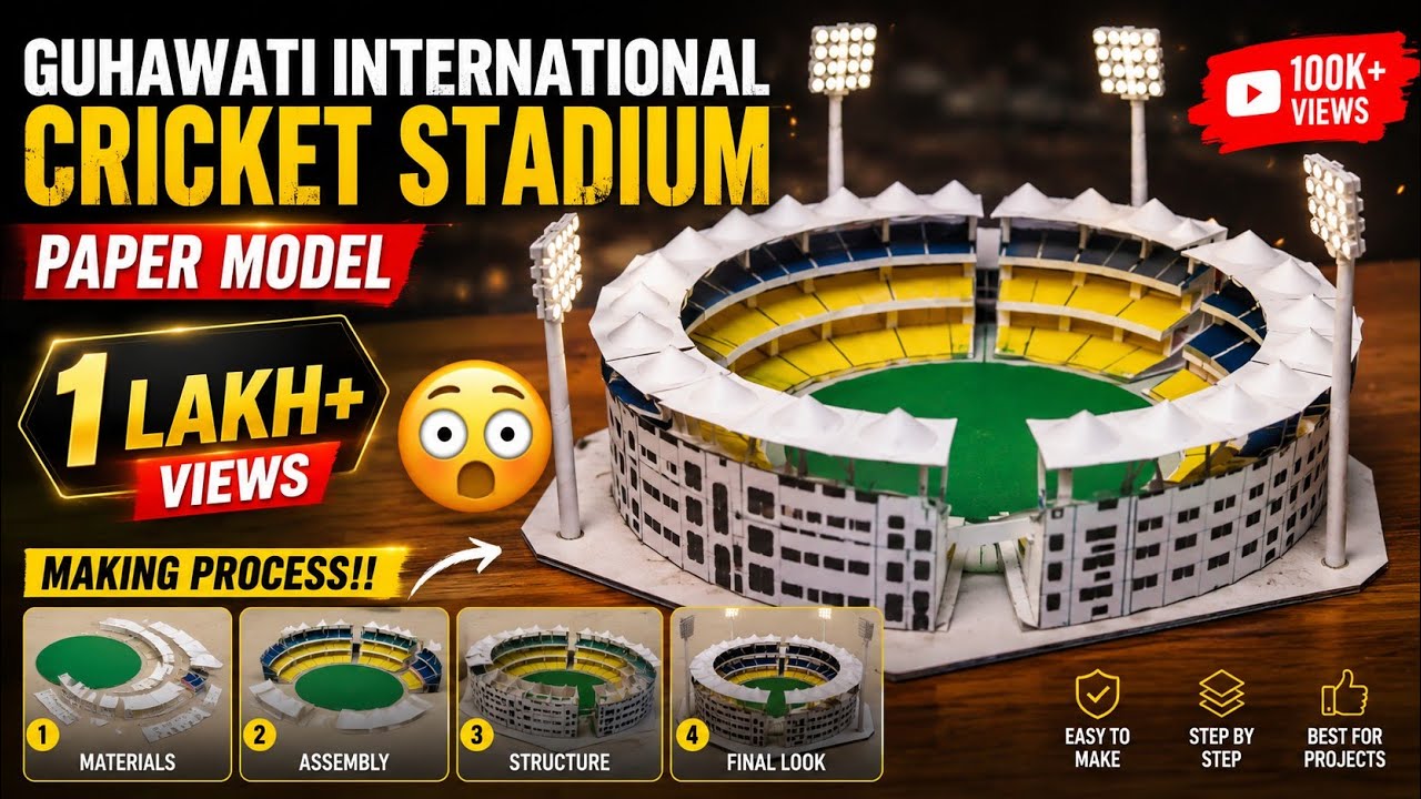 HOW TO MAKE GUWAHAWTI INTERNATIONAL CRICKET STADIUM | MAKING PROCESS | SB CREATICAL PRO
