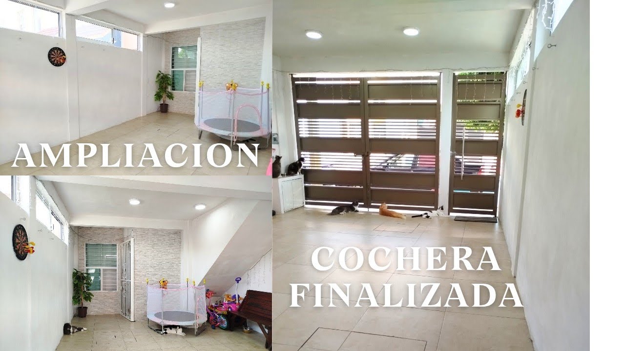 Ampliación casa Infonavit, Cochera finalizada/Área de juego 🏡💕✨