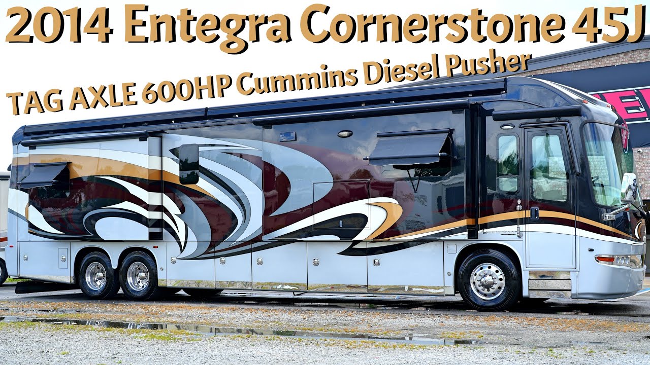 2014 Entegra Cornerstone 45J TAG AXLE A Class 600HP Cummins Diesel Pusher @ Porter’s RV - $212,900