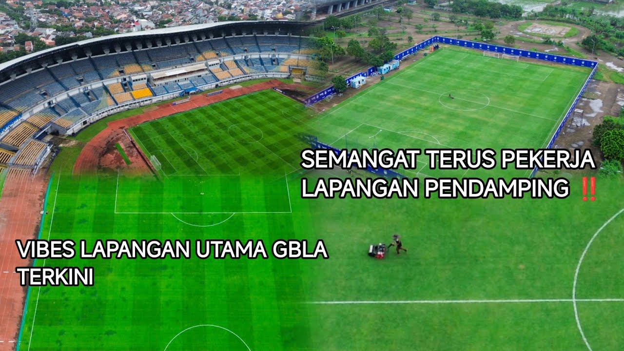 VIBES STADION GBLA PASKAH DIGUYUR HUJAN || SEMANGAT TERUS PEKERJA LAPANGAN PENDAMPING 