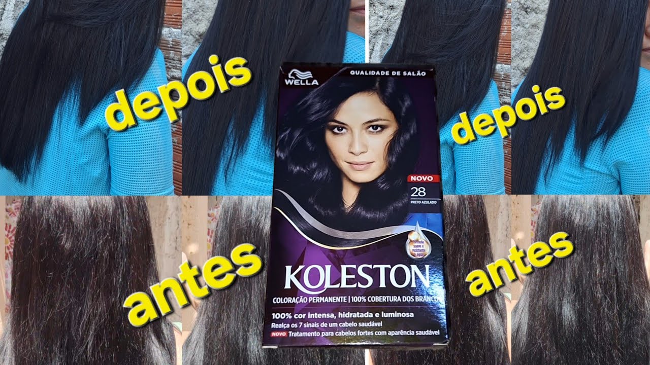 essa tinta salvou meu cabelo 😲 koleston preto azulado