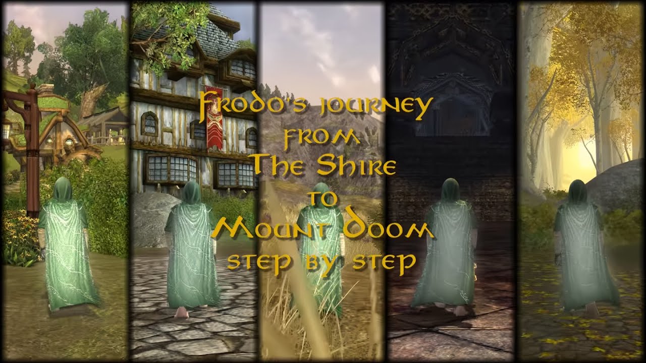 Frodo walks from the Shire to Mordor