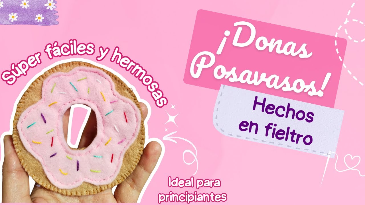 Posa vazos / tazas en fieltro 🍩🧵| fácil de hacer | guía paso a paso | ideal para principiantes