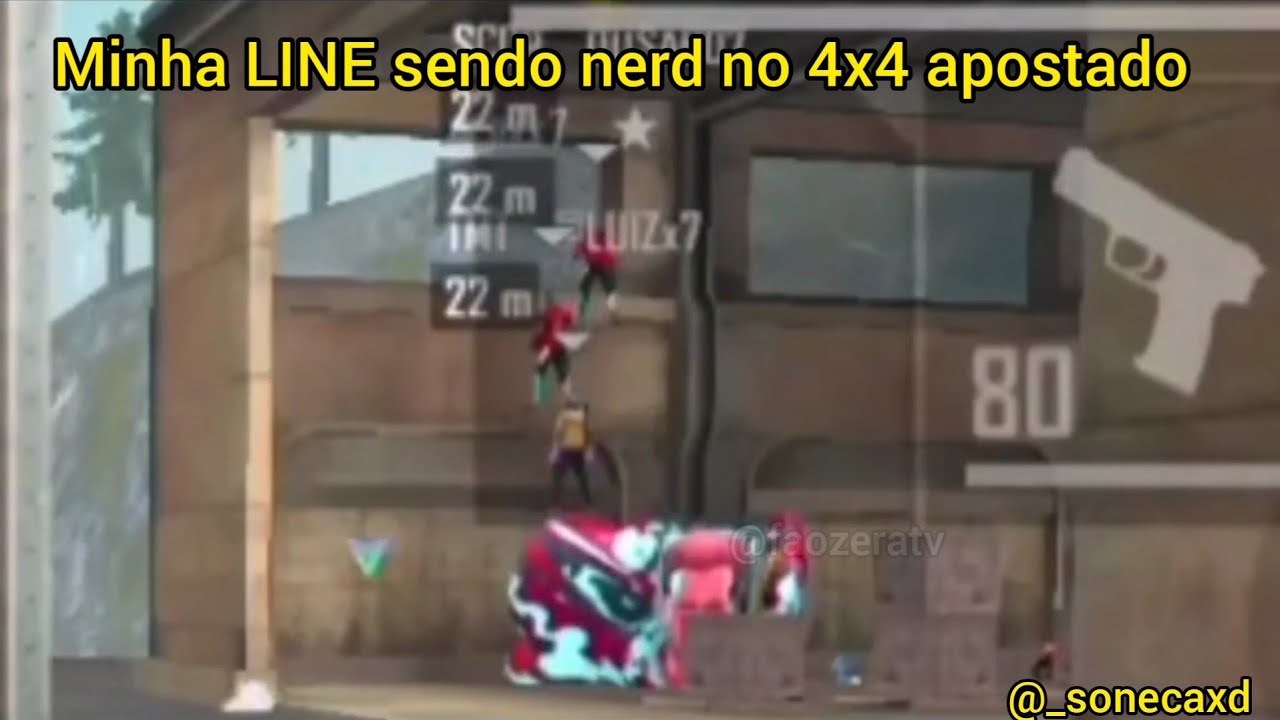 MINHA LINE SENDO NERD NO 4x4 APOSTADO🔥(coisas que só acontecem em squad ff)memes squad ff🔥