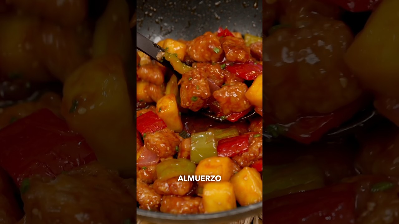 🥡CERDO AGRIDULCE CON PI&Ntilde;A🥢(puedes hacerlo con pollo o res)Crujiente y Caramelizado🧧 #receta