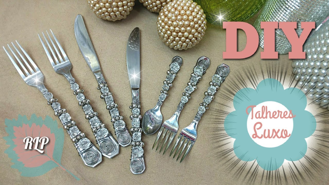 Talheres Luxo - Lembrança Decoração Talheres bordados com cristais