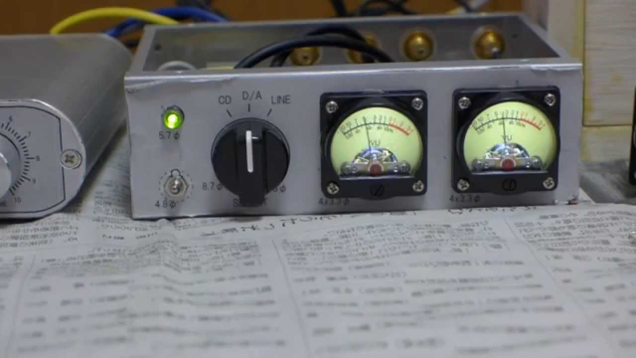 オーディオセレクタ付きVUメータを作りました。 VU meter w/ Audio swicher DIY demo