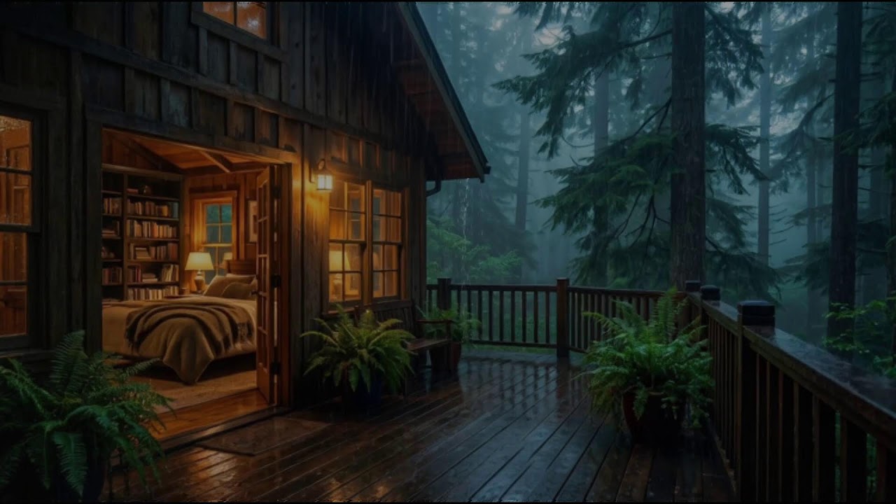 🌲 Rainy Forest Night Ambience 🌧️ | Relaxing Rain Sounds for Sleep & Stress Relief (8H)